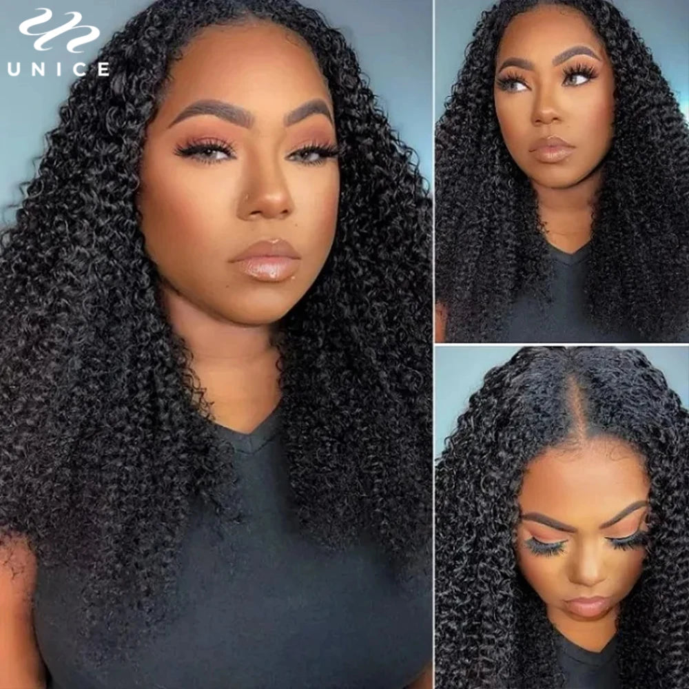 Kinky Curly Hair V Part Wig