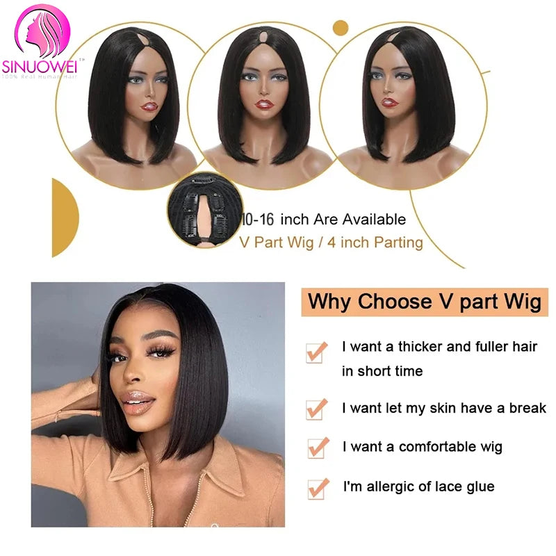 Short V Part Bob Wig