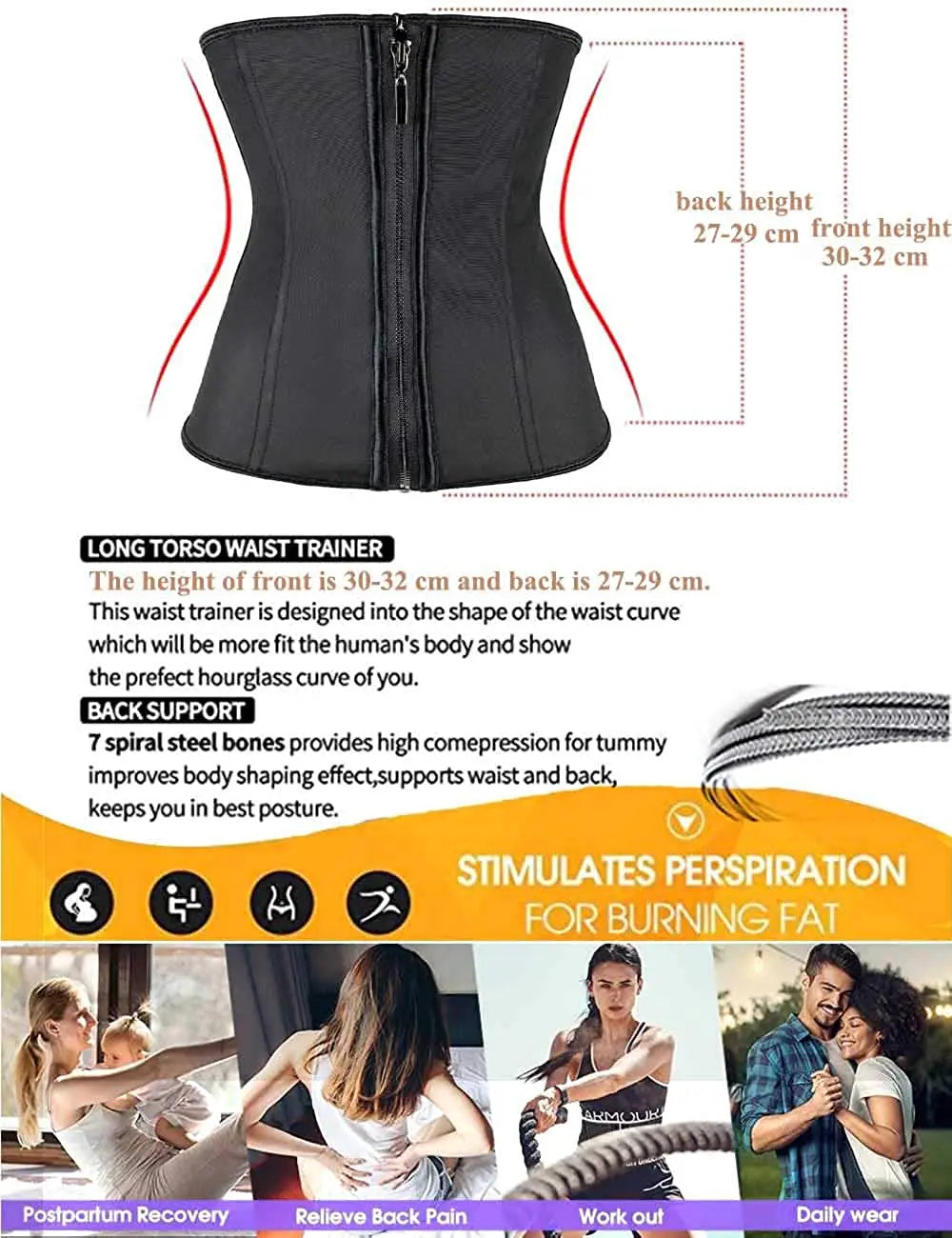 Women’s Latex Waist Trainer Body Shaper Corset