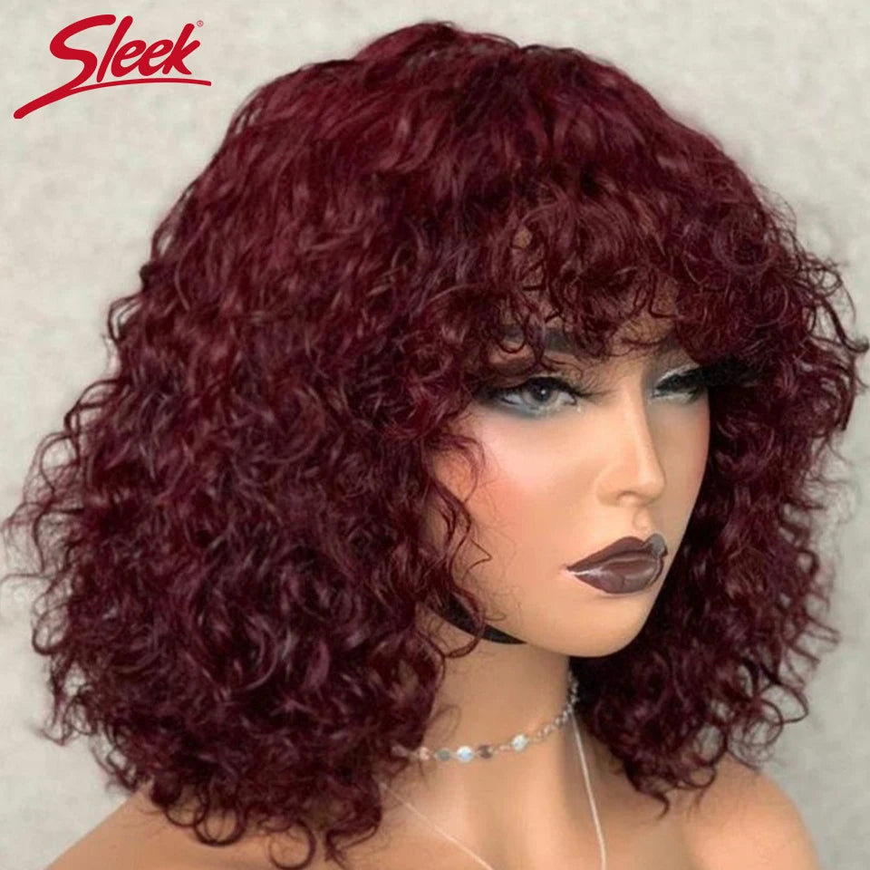 Jerry Curly Short Bob Wig with Bangs