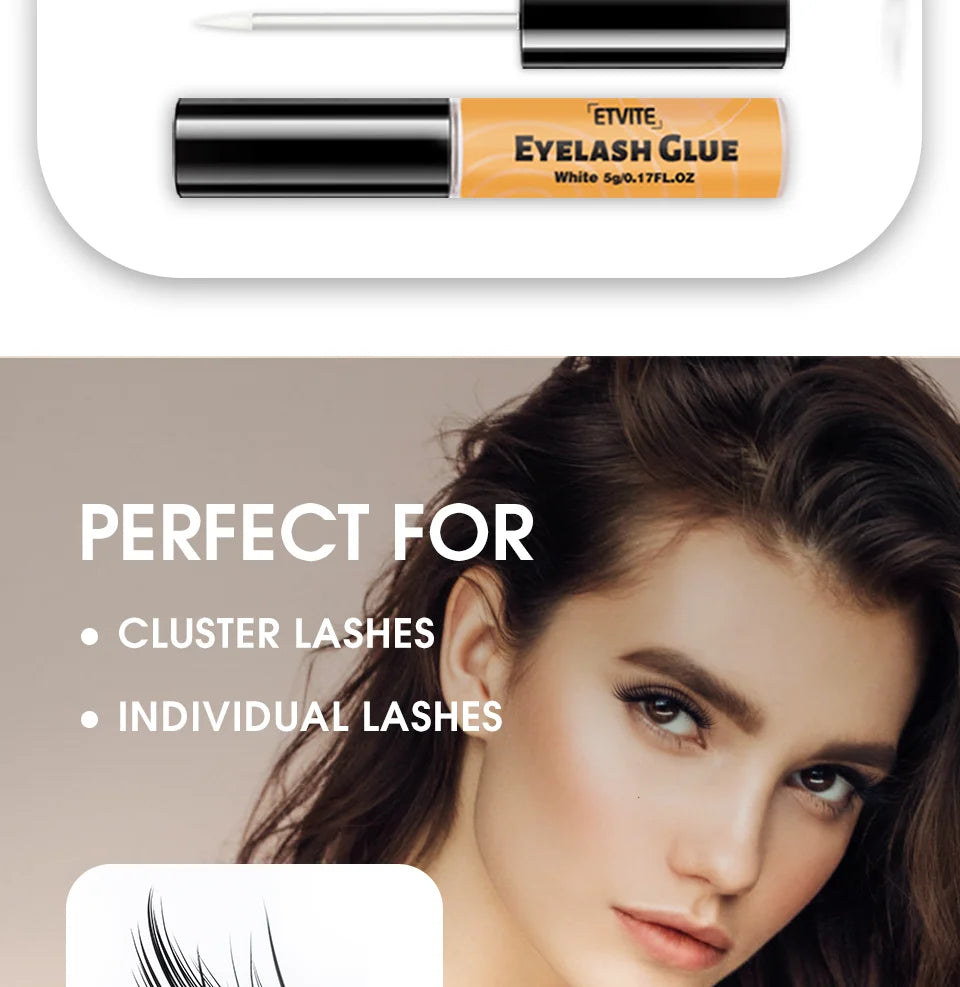 White Lash Glue for Individual Cluster Lashes