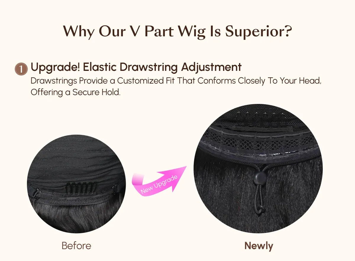 Kinky Curly Hair V Part Wig