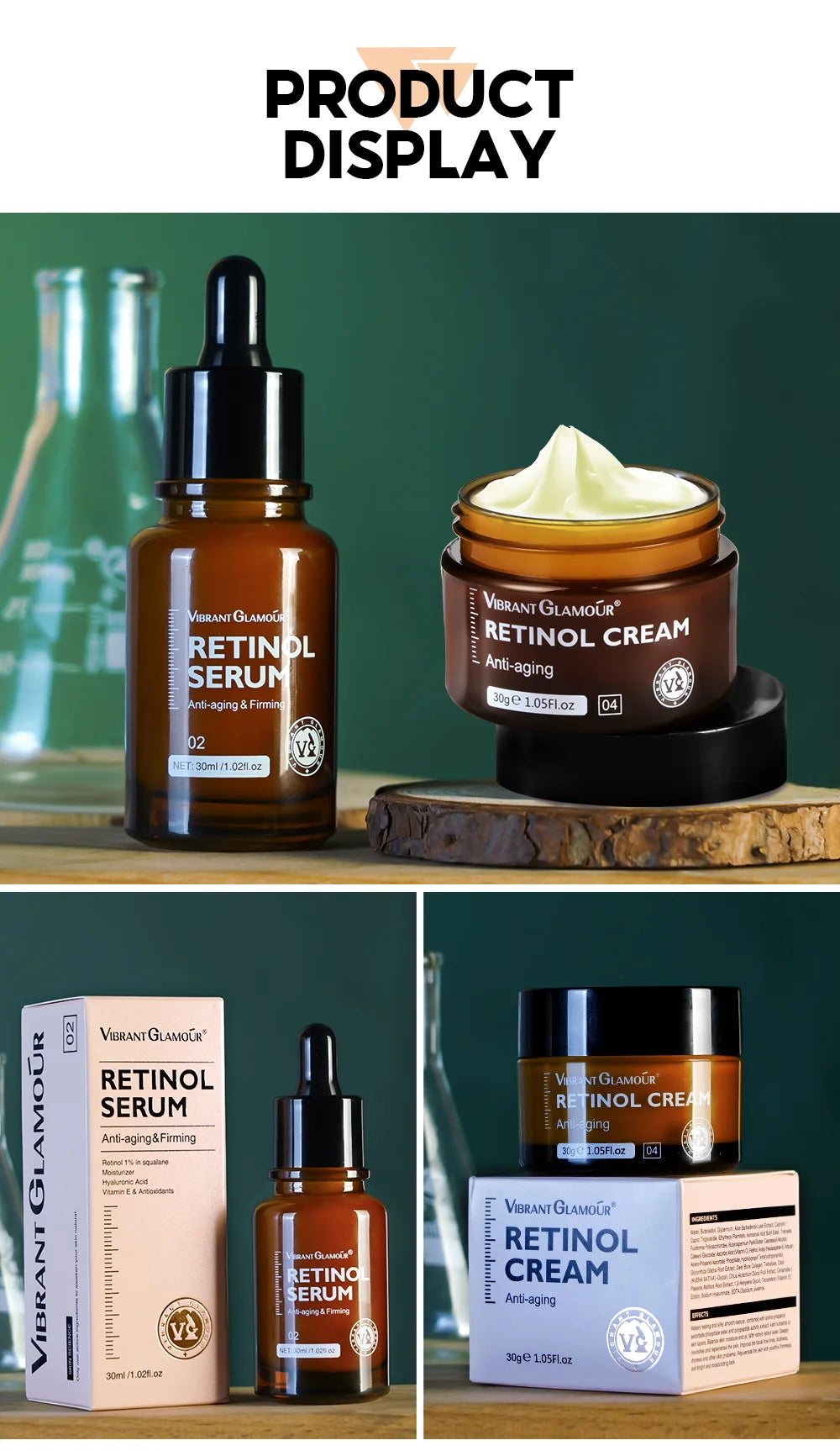Retinol Face Cream and Serum Set