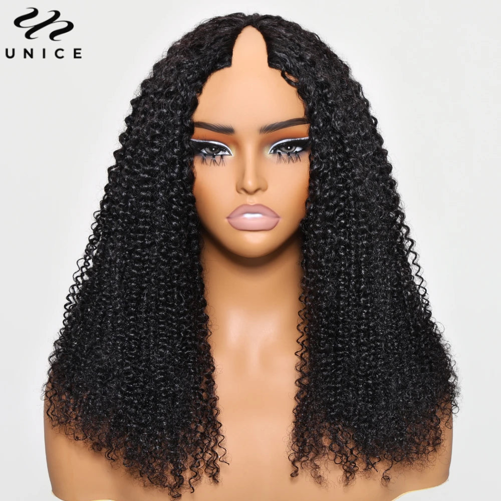 Kinky Curly Hair V Part Wig
