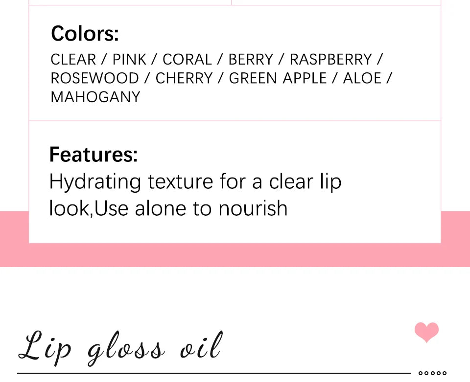 Moisturizing Lip Oil Gloss – Cherry Seed Infusion