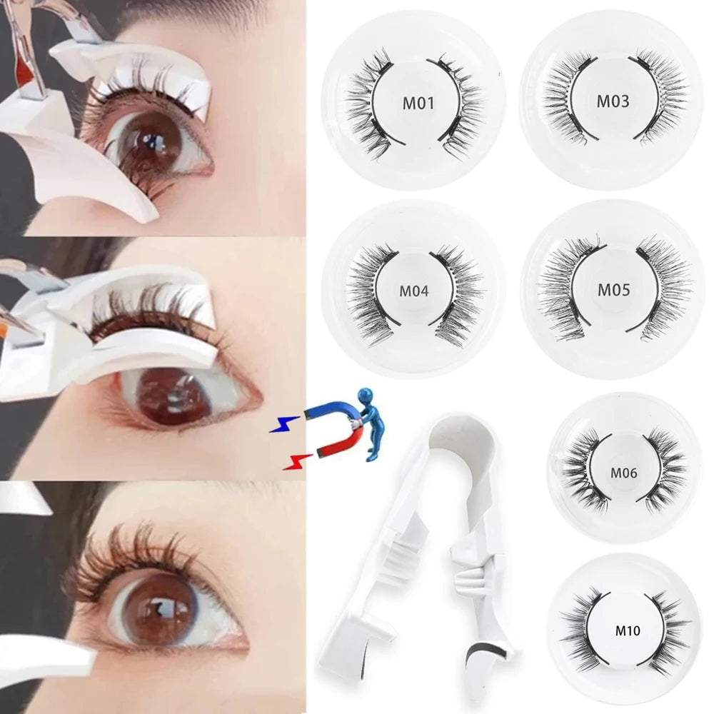 Pair Magnetic False Eyelashes with Tweezers