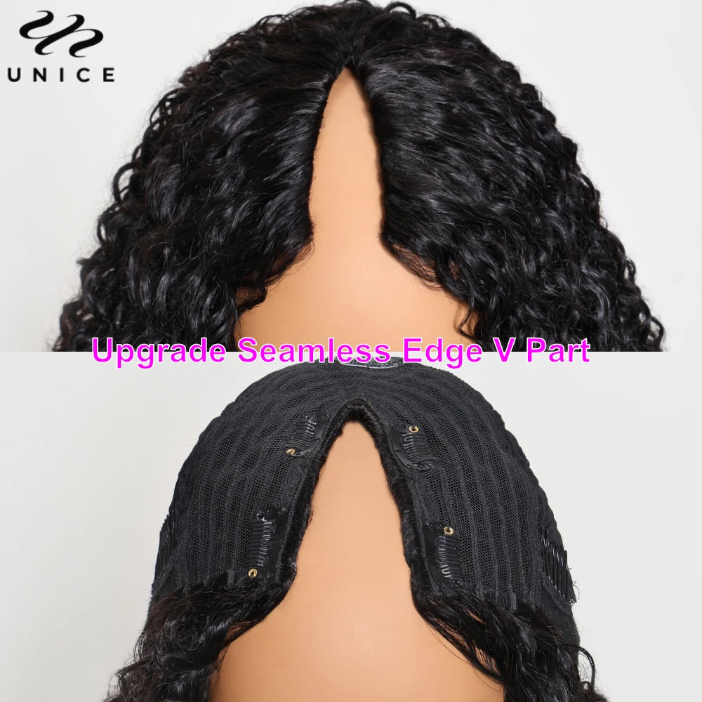 Kinky Curly Hair V Part Wig