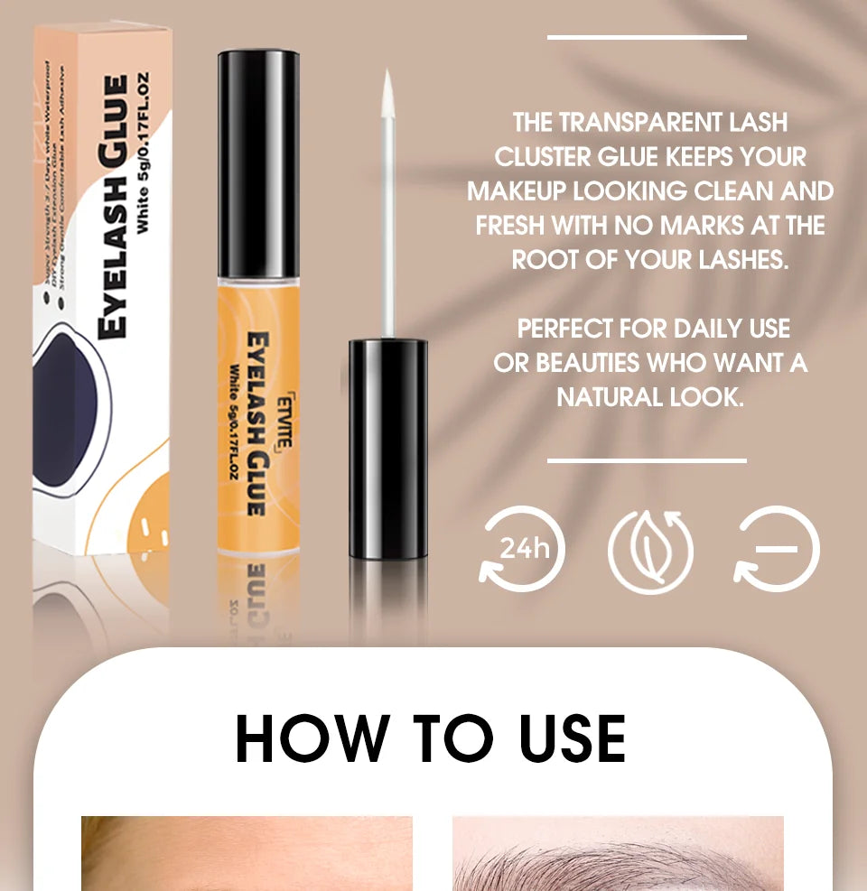 White Lash Glue for Individual Cluster Lashes