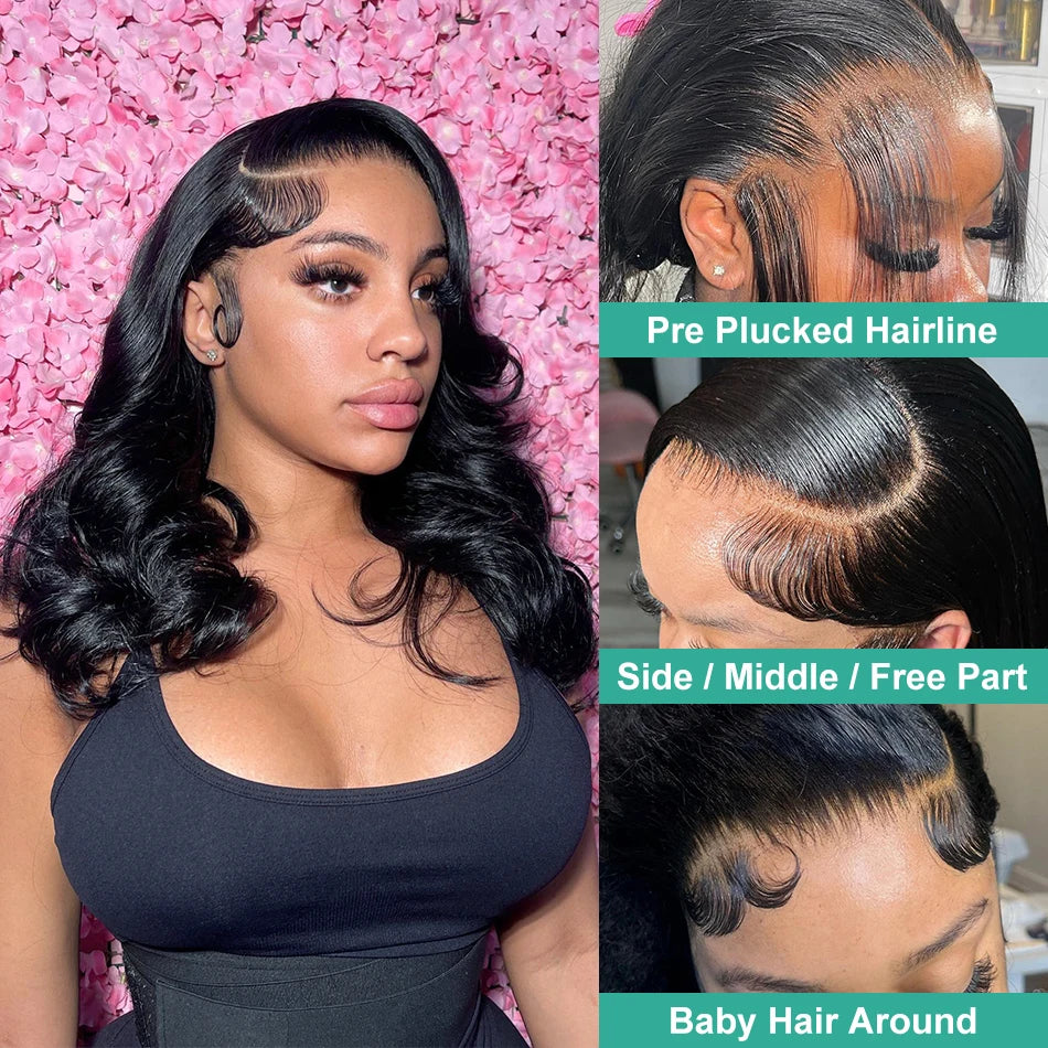 Transparent Short Bob Body Wave Lace Front Wig