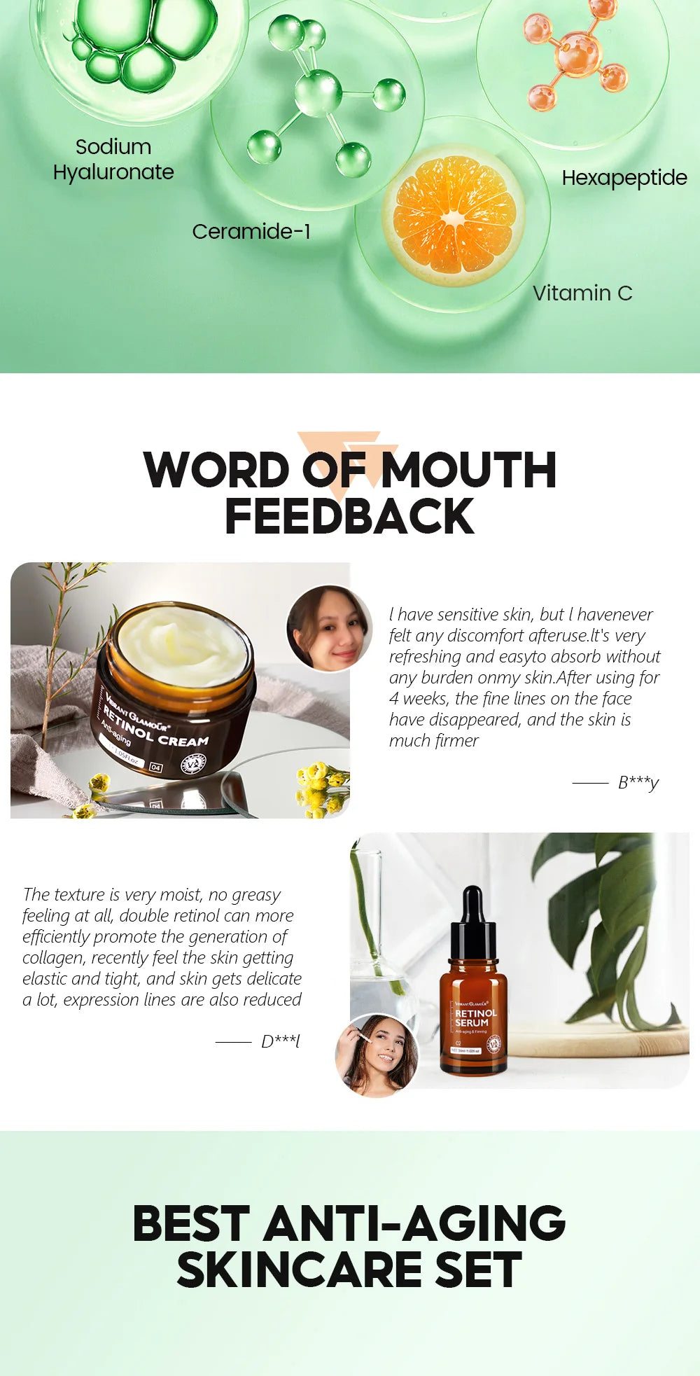 Retinol Face Cream and Serum Set