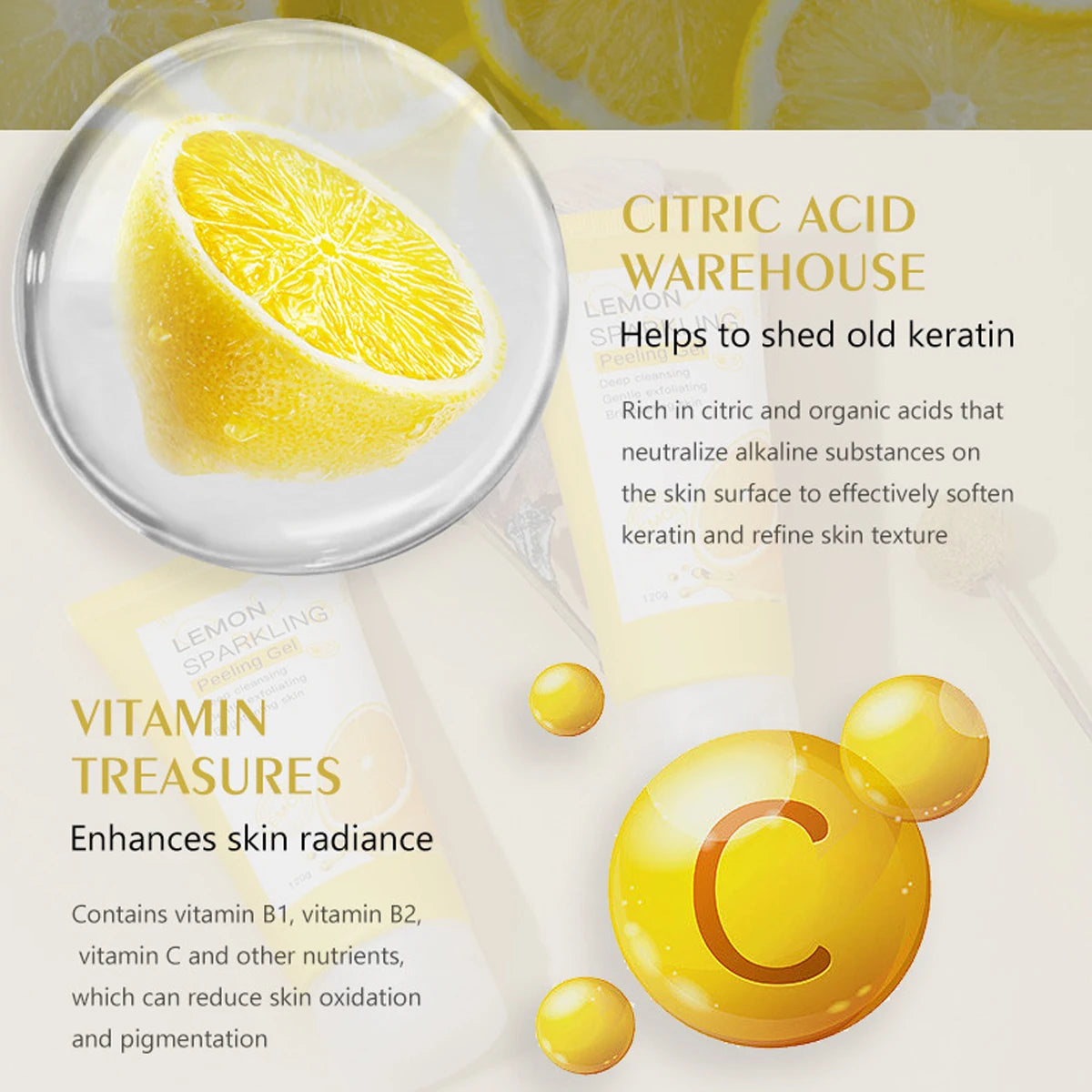 Sparkling Lemon Peeling Gel Face Exfoliator