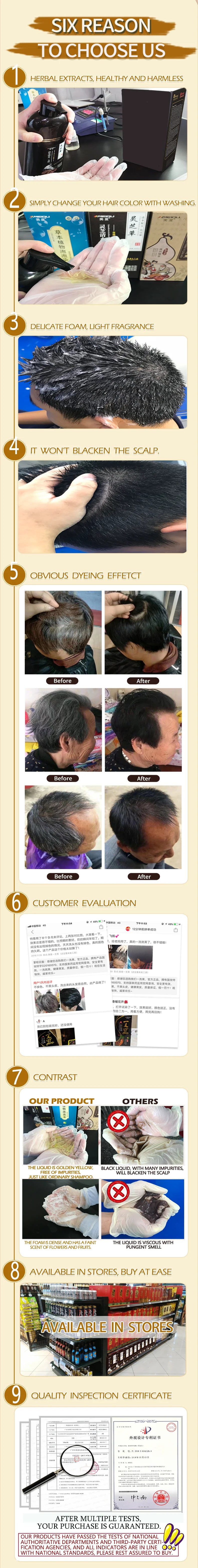 500ml Organic Permanent Hair Dye Shampoo