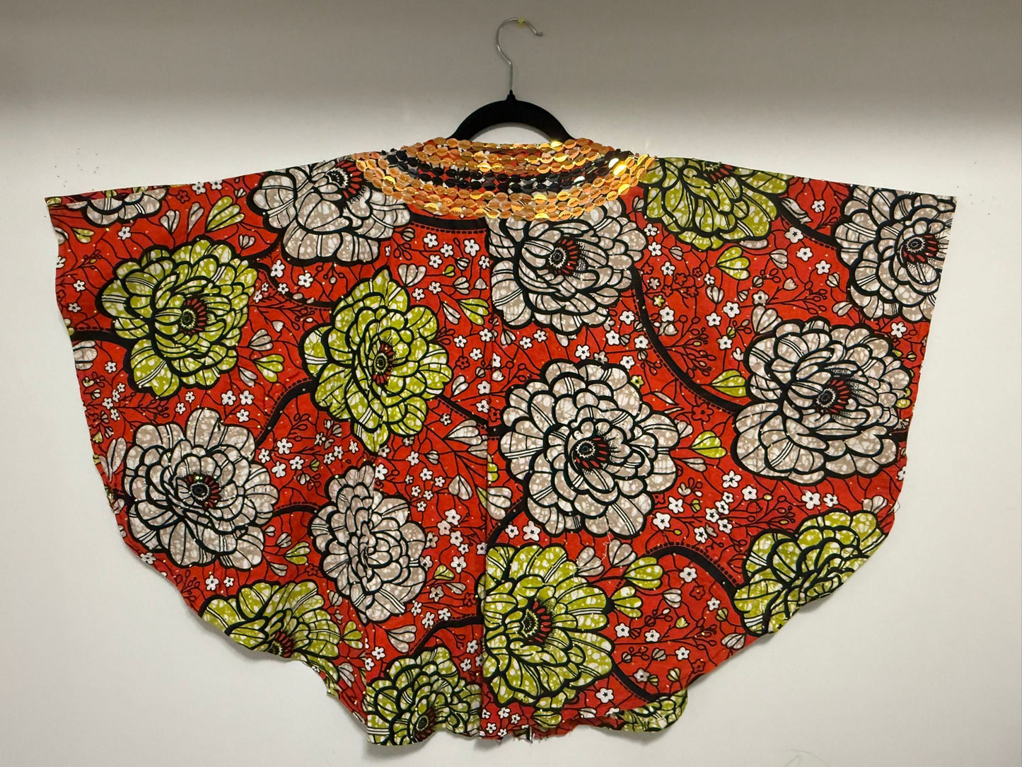 Short African Print Red Top