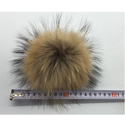 Big Fur Pom Pom Winter Hat for Kids and Adults