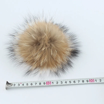 Big Fur Pom Pom Winter Hat for Kids and Adults