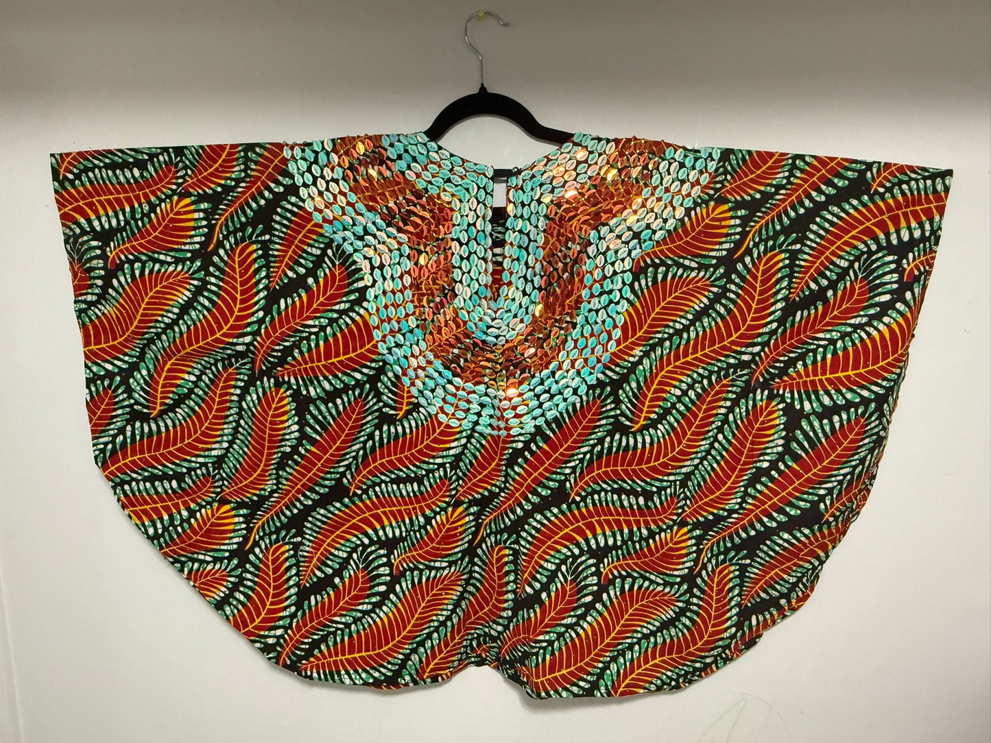 Short African Print top Orange