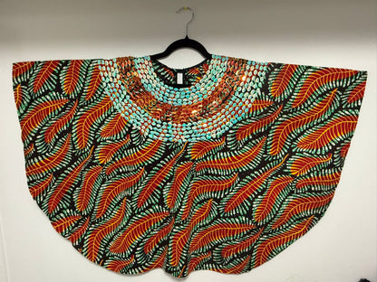 Short African Print top Orange