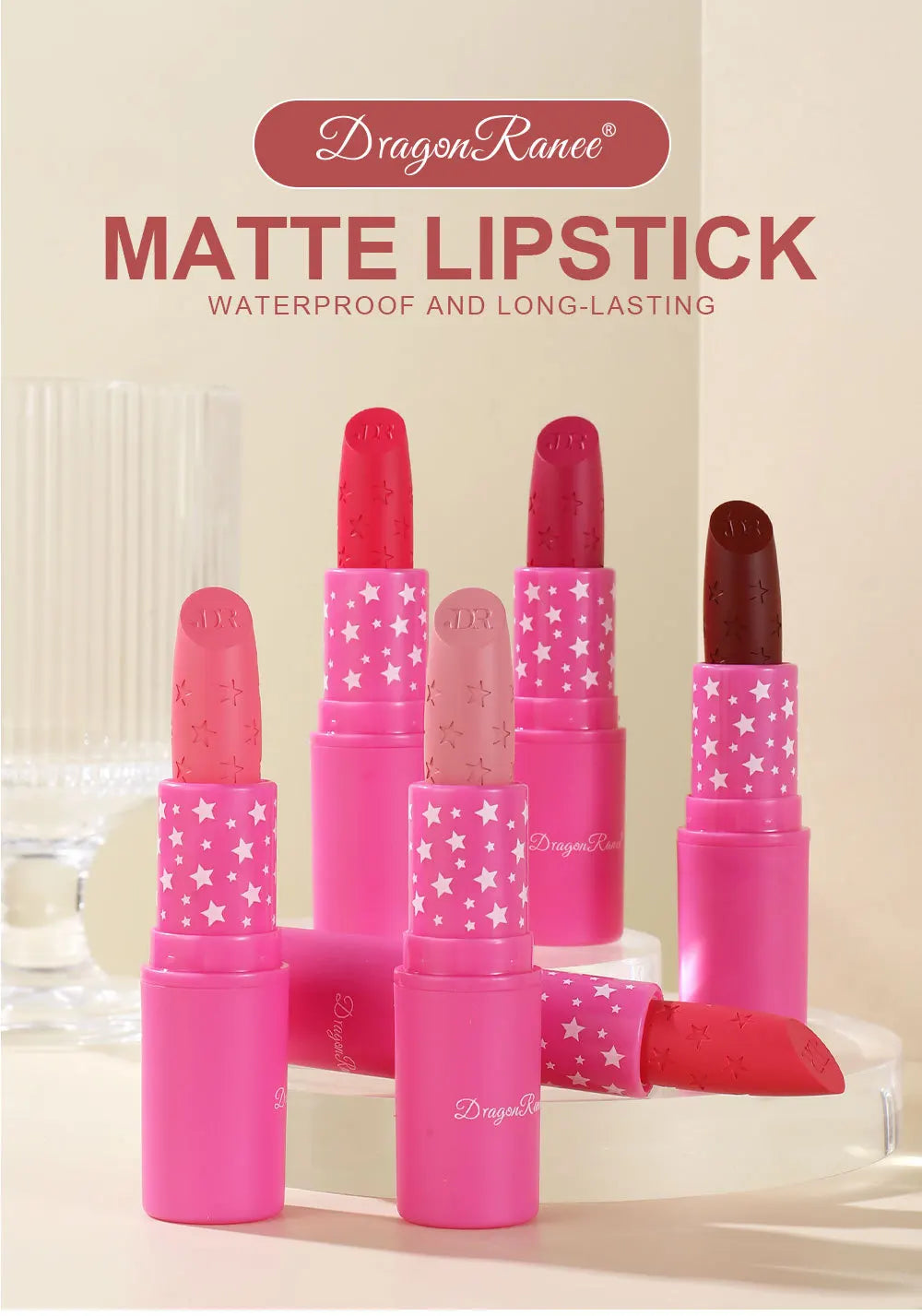 Waterproof Rose Red Velvet Matte Lipstick 9 Colors