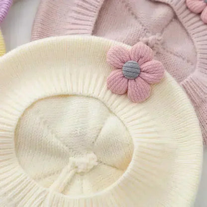 Flower-adorned Baby Beret