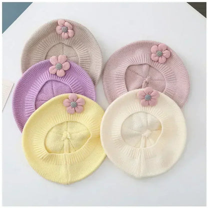 Flower-adorned Baby Beret