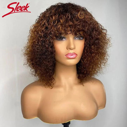 Jerry Curly Short Bob Wig with Bangs