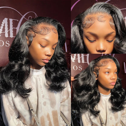 Transparent Short Bob Body Wave Lace Front Wig