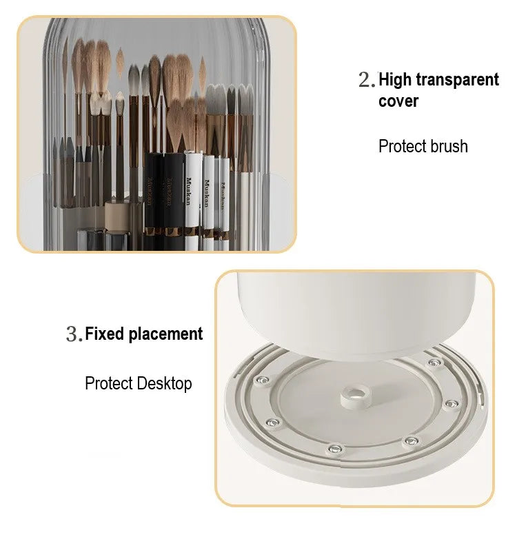 360° Rotating Makeup Brush Holder