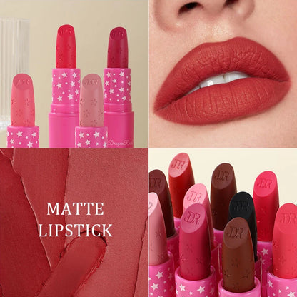 Waterproof Rose Red Velvet Matte Lipstick 9 Colors