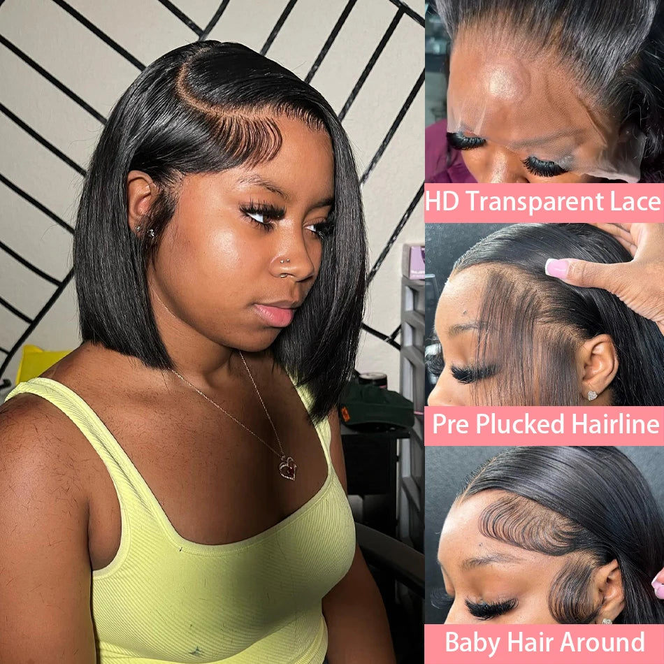 Bone Straight Bob Lace Front Wig