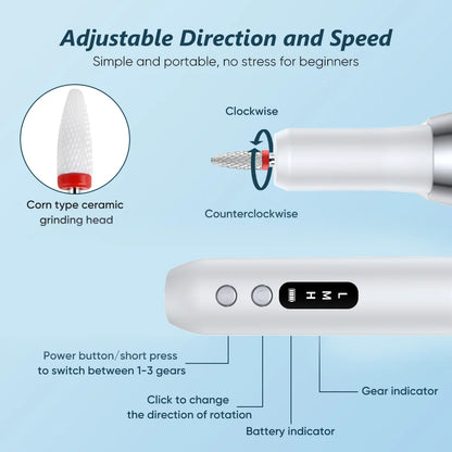 Electric Nail Polisher Drill with Professional Bits