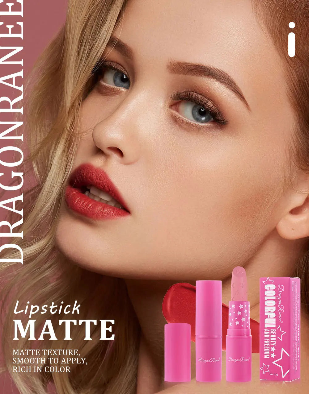 Waterproof Rose Red Velvet Matte Lipstick 9 Colors