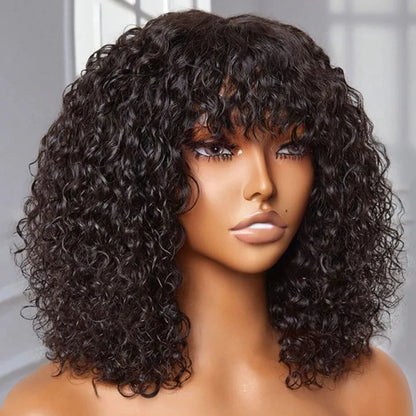 Jerry Curly Short Bob Wig with Bangs