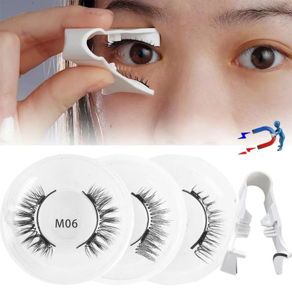 Pair Magnetic False Eyelashes with Tweezers