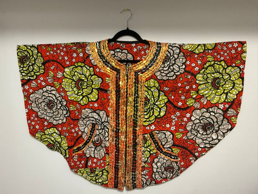 Short African Print  Red Top